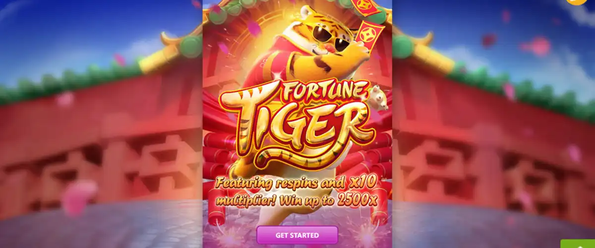 Tela principal do caça-níquel Fortune Tiger demo com rolos 3x3 e moedas virtuais